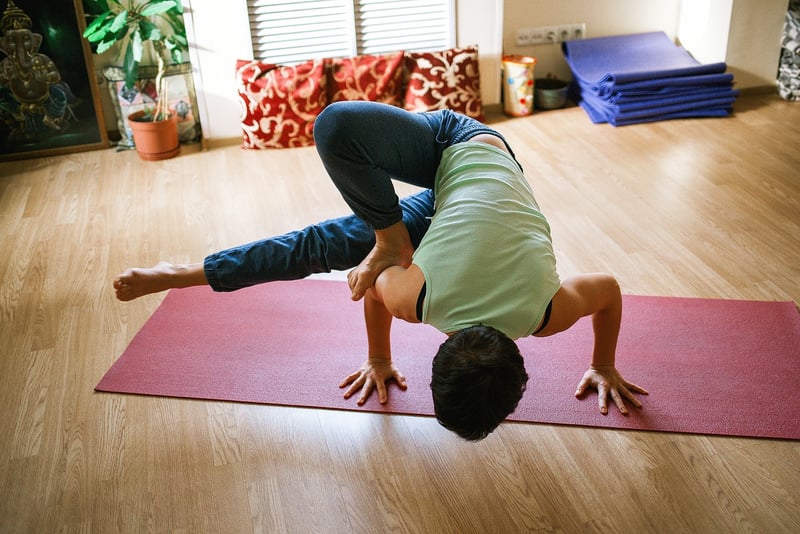 Yoga posture in nature